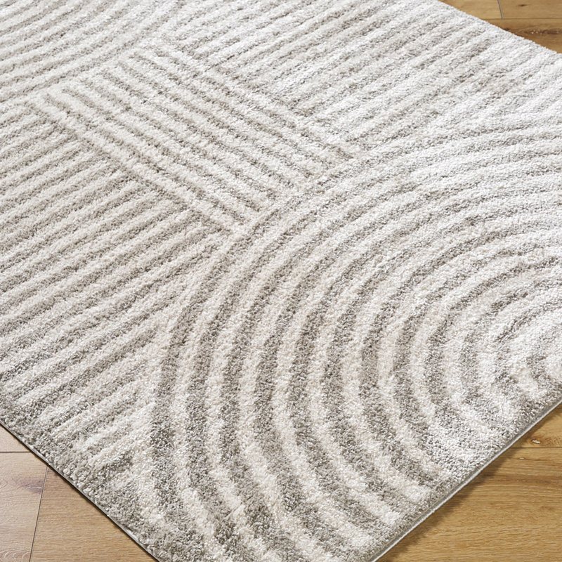 PRUNELLE Machine Washable Shaggy Boho Medium Grey Area Rug, Rectangle 120 x 170cm