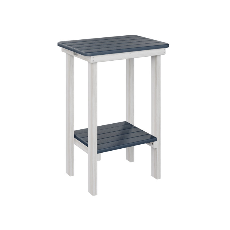 Berlin Gardens Rectangular End Counter Table, Navy Blue, Seashell