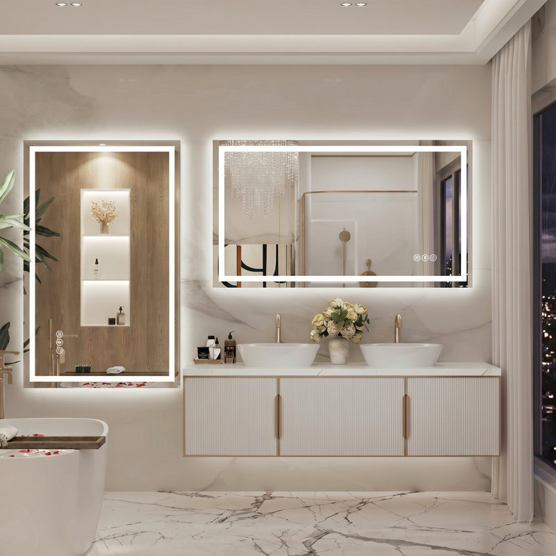 Miroir de salle de bain Lunara, 48 po x 28 po