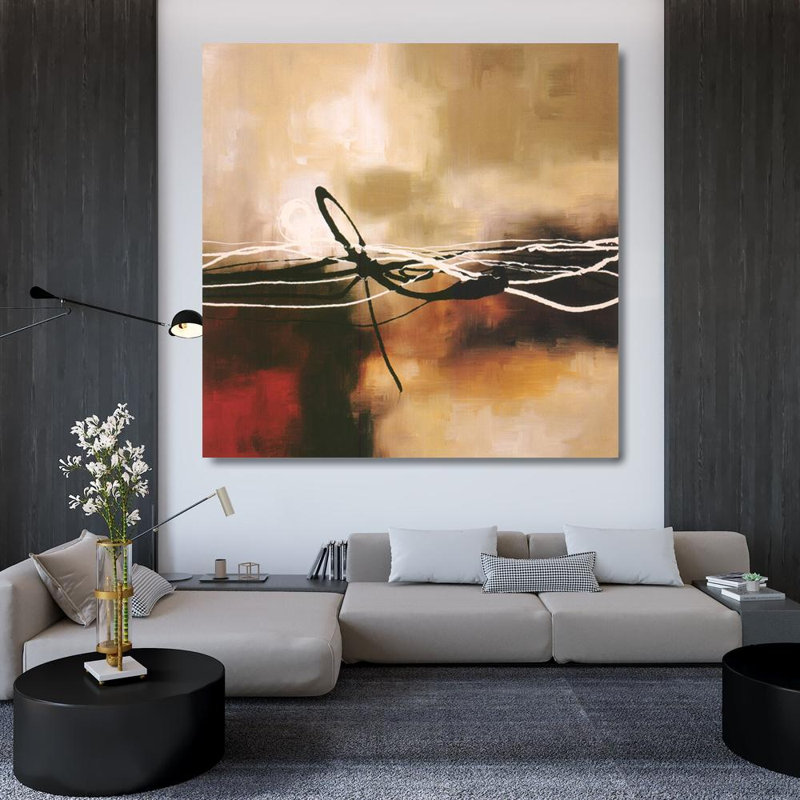 Symphonie en rouge et kaki II, H 36 po x l 36 po