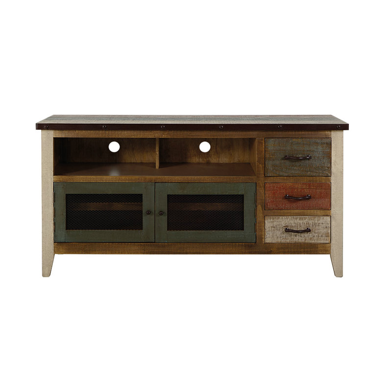 Meuble télé en bois massif Lupita, 62"