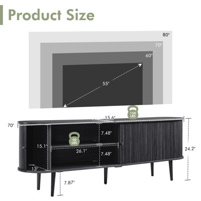 Baheerah TV Stand with Tambour Doors