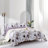 Lunaria Purple Hydrangea & Lotus Duvet Cover Set – 3 Piece, 100% Long-Staple Cotton, Soft & Breathable-2136879047