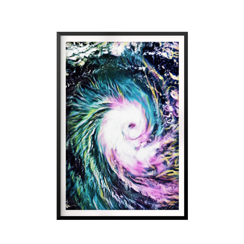 Hurricane - Reproduction d'art graphique sur papier encadré, H 7 po x l 5 po x P 0,05 po