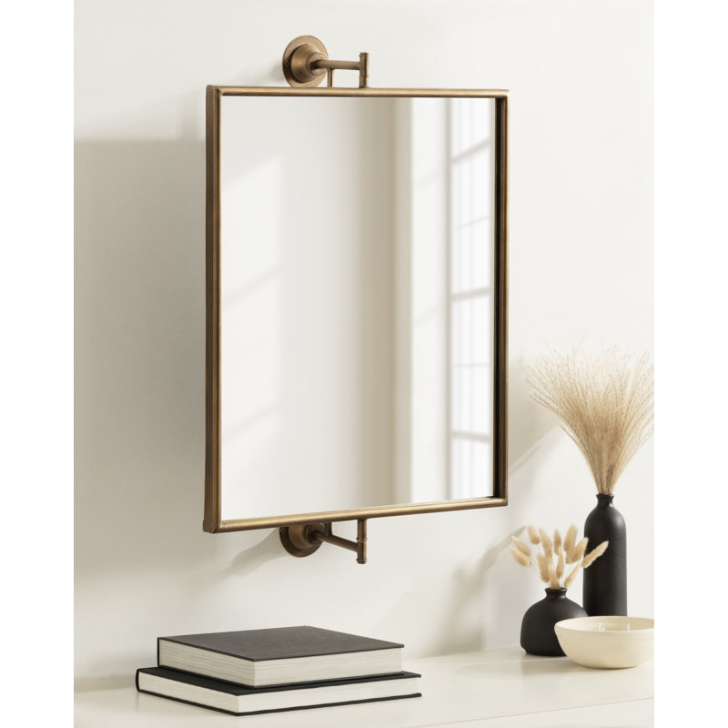 Miroir mural de salle de bain Dunnell, Or, 30,25 po x 20 po