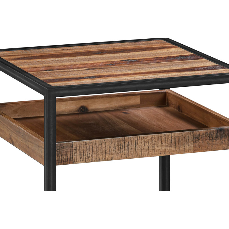 Table de bout avec rangement en bois massif