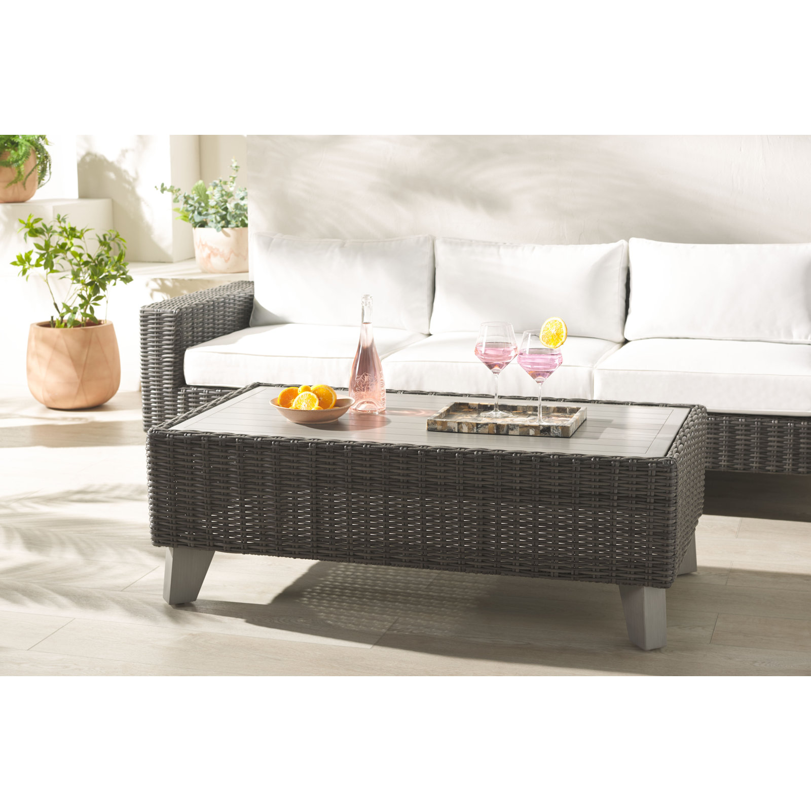 Swifton 27.6 " Patio Table, Dark Gray
