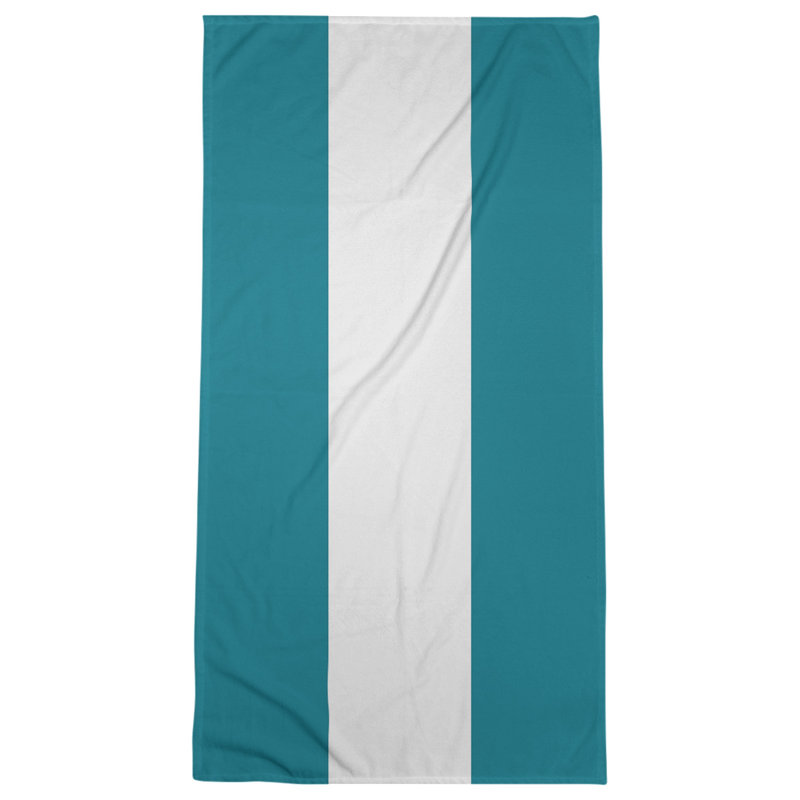 Lightweight Bath Towel, Teal/White