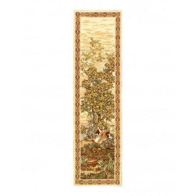 Wool Oriental Area Rug in Beige