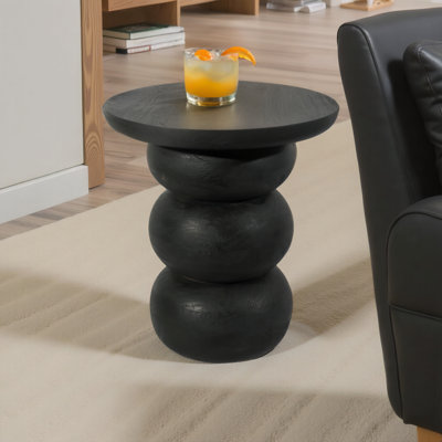 Orren Ellis Wood 19" Solid Round Bibendum Accent Table