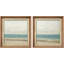 Calm Shoreline Coastal Ocean Beach illustrations Modern Art Minimal Relax / Calm Bathroom Decor - ensemble de 2 reproductions sur toile flottante-123398551-123398550