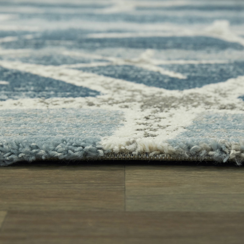 Bayshore Coastal Starfish Striped Area Rug, Rectangle 7'10" x 10'