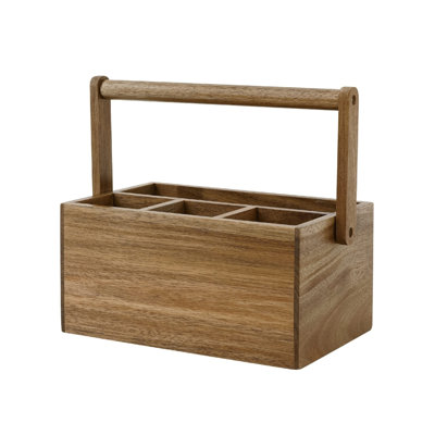 Solid Wood Rectangle Flatware Caddy