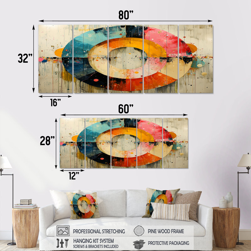 Oka - musique, art mural, toile traditionnelle, H 32 po x l 80 po, 5