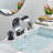 Waterfall Bathroom Faucet 3 Hole, Dual Crystal Handles Basin Mixer Tap, Widespread 8-inch High Arc Bathroom Sink Faucet, Modern Vanity Waterfall Faucet with Supply Hose-104701837