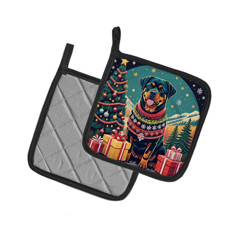 Paire de poignées Rottweiler Christmas