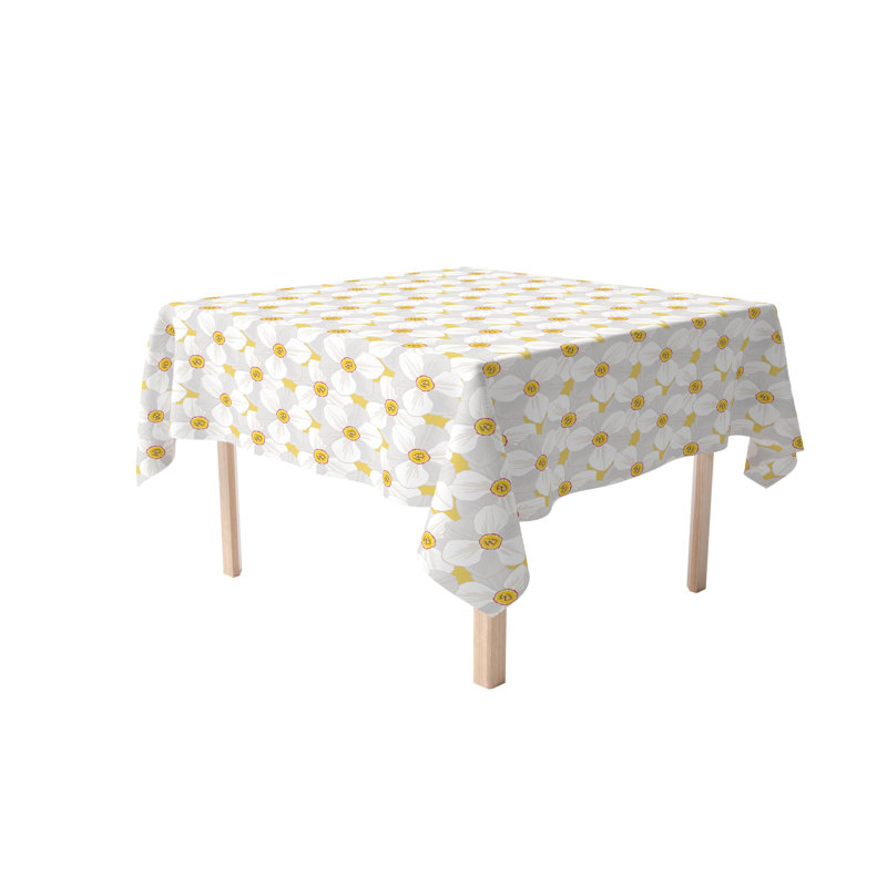 Kristin Large Petal Flowers Tablecloth, 84" L x 84" W