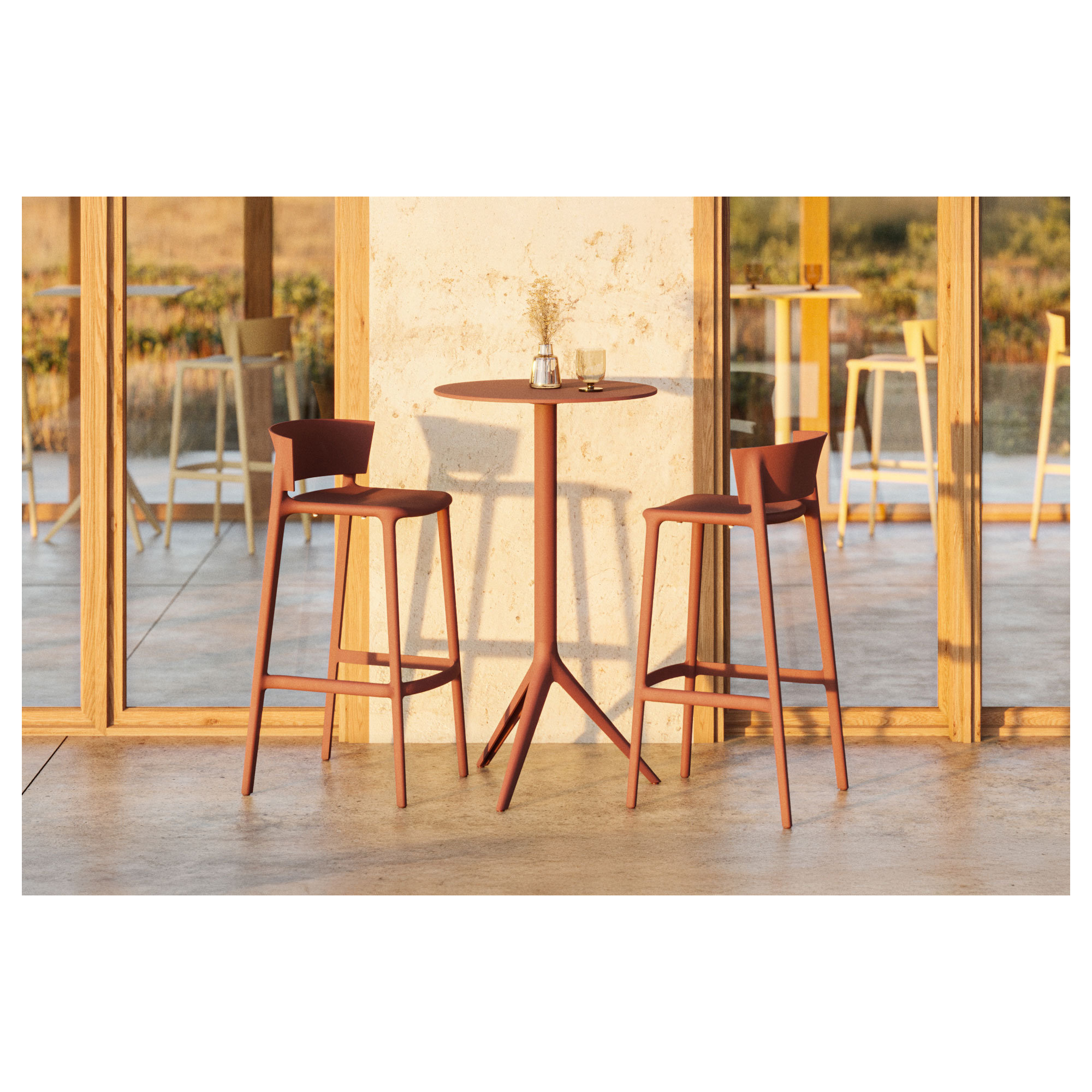 Africa Bar / Counter Stool, Counter Stool (26'' Seat Height), White