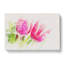 Pair of Pink Tulip Flowers Watercolour - Wrapped Canvas-56656915