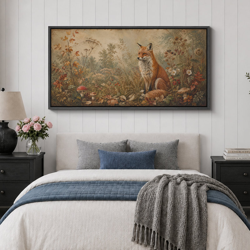 Rustic Fox Forest, H 30 po x l 60 po x P 1,5 po, Noir