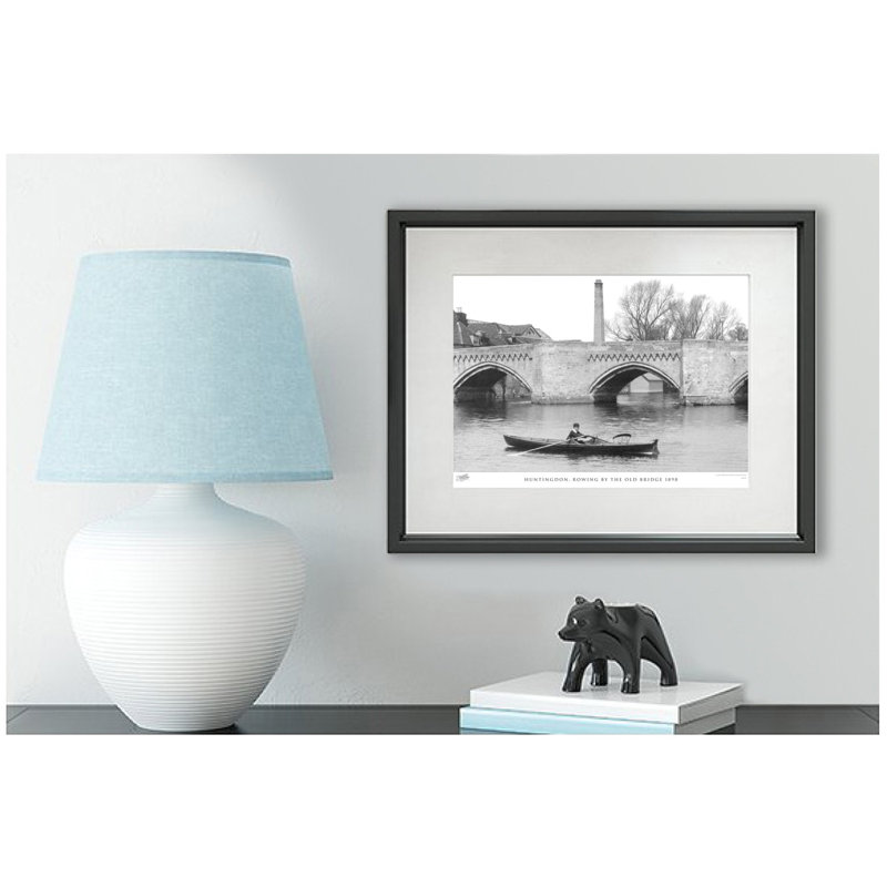 Huntingdon, Rowing By The Old Bridge 1898 by Francis Frith - Single Picture Frame Print, 45cm H x 60cm W x 2.3cm D