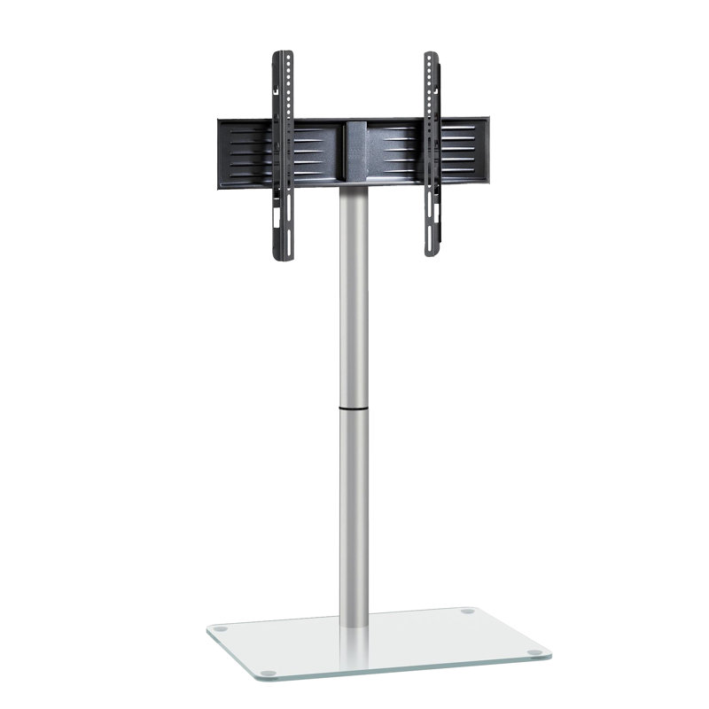 Spacey Unfinished TV Stand for TVs up to 24, Clear and silver