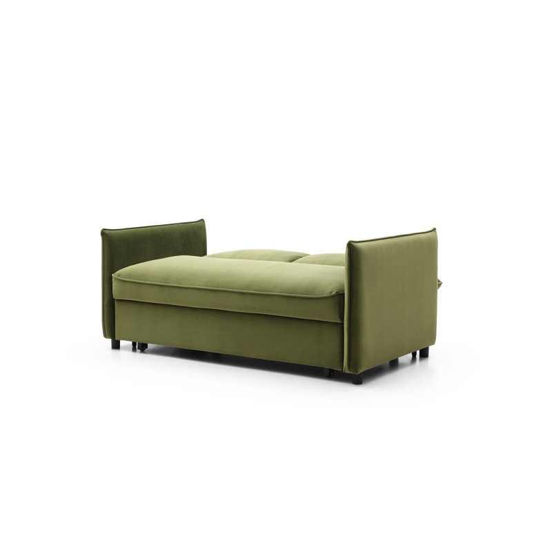 Betty 2 Seater Velvet Sofa Bed, Green