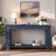 Console moderne avec 3 tiroirs, tablette inférieure ouverte et pieds semi-circulaires-1064590706