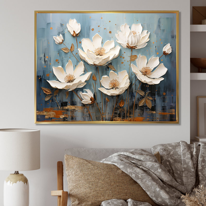 Lotus in Harmony II sur impression sur toile, Cadre flottant doré, H 12 po x l 20 po x P 1 po