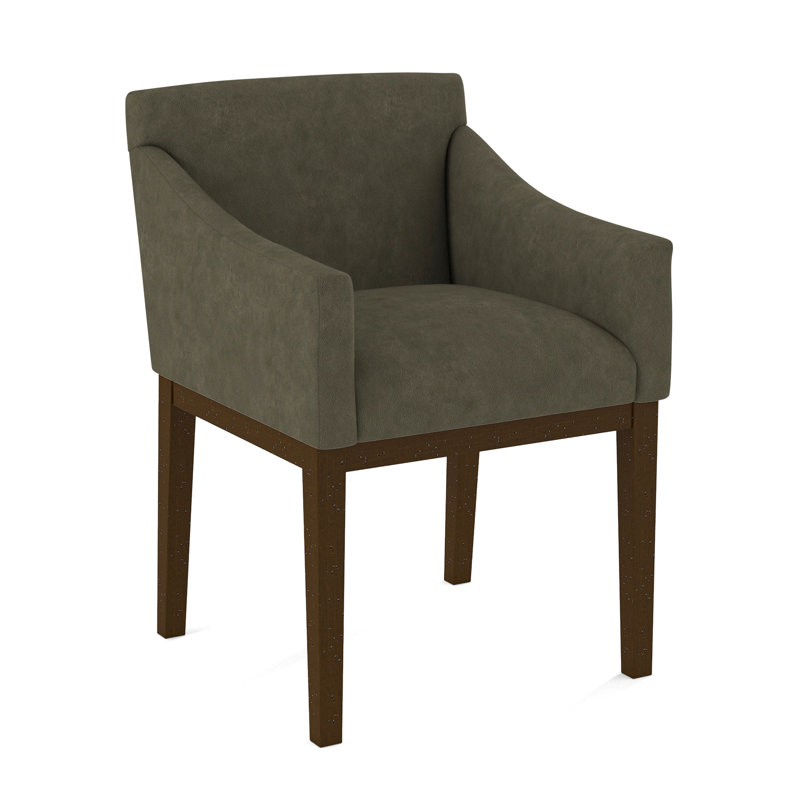 Upholstered Arm Chair, Applause Archway Gray, White
