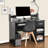 FCH Black 43.31in Particle Board with Embossed Melamine, One Drawer and Two Shelves, with Keyboard Tray, Computer Desk -814811465