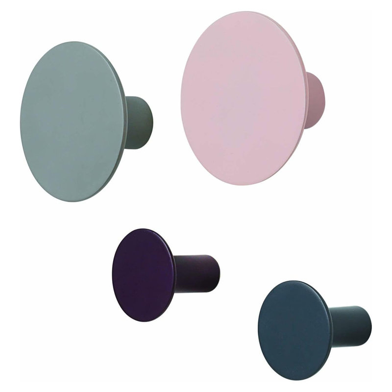 Ponto Plastic Wall Wall Hook, Elephant skin/Gunmetal/Rose dust/Wine tasting
