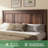 Farmhouse Wood King Platform Bed Frame With 52.2" Tall Headboard, Large Storage Drawers, Brown-340031370-340031368