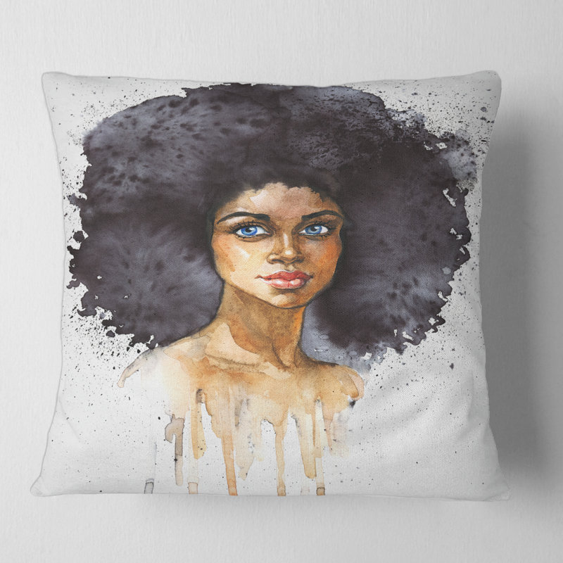 Portrait d'une femme afro-américaine X Housse de coussin carré et insert, 18" x 18"