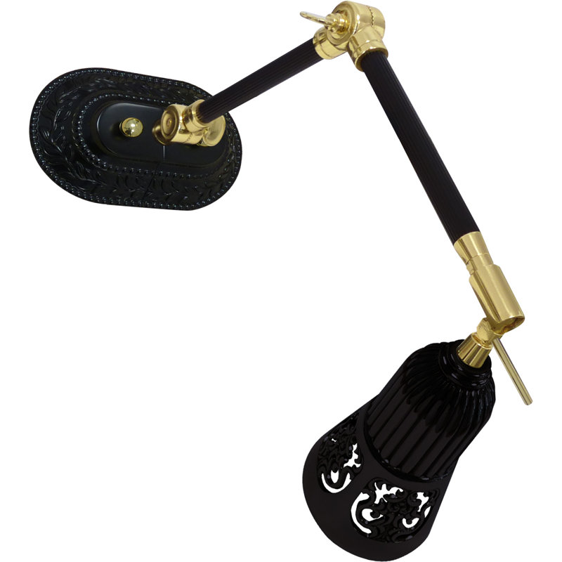 Folger 1-Light Dimmable Swing Arm, Bright Gold/Black