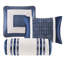Édredon 7 pièces en taie décorative très grand bleu marine pour une chambre à coucher de couleur neutre confortable, coussins décoratifs, se transforme en espace confortable-127366452