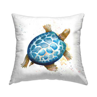 Modern Speckled Turtle Decorative Printed Throw Pillow Design by Patricia Pinto