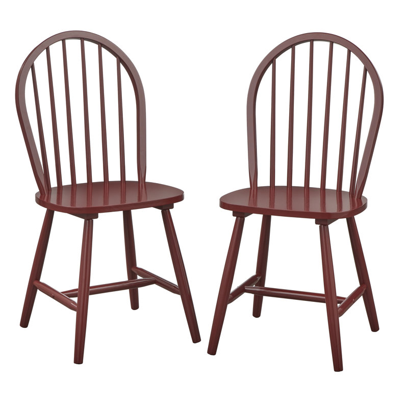 Chaise d'appoint en bois massif Framlingham, Rouge