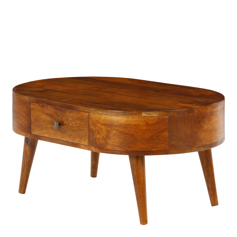 Aveline Solid Wood Four Leg Coffee Table with Storage