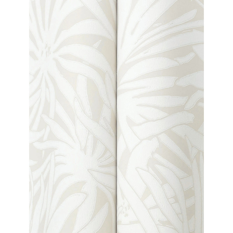 Papier peint floral avec auvent crème, Crème, crème