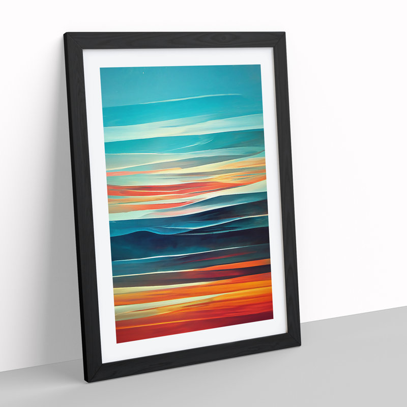 Sunset No.5 - Single Picture Frame Print, 34cm H x 25cm W x 2cm D, Black
