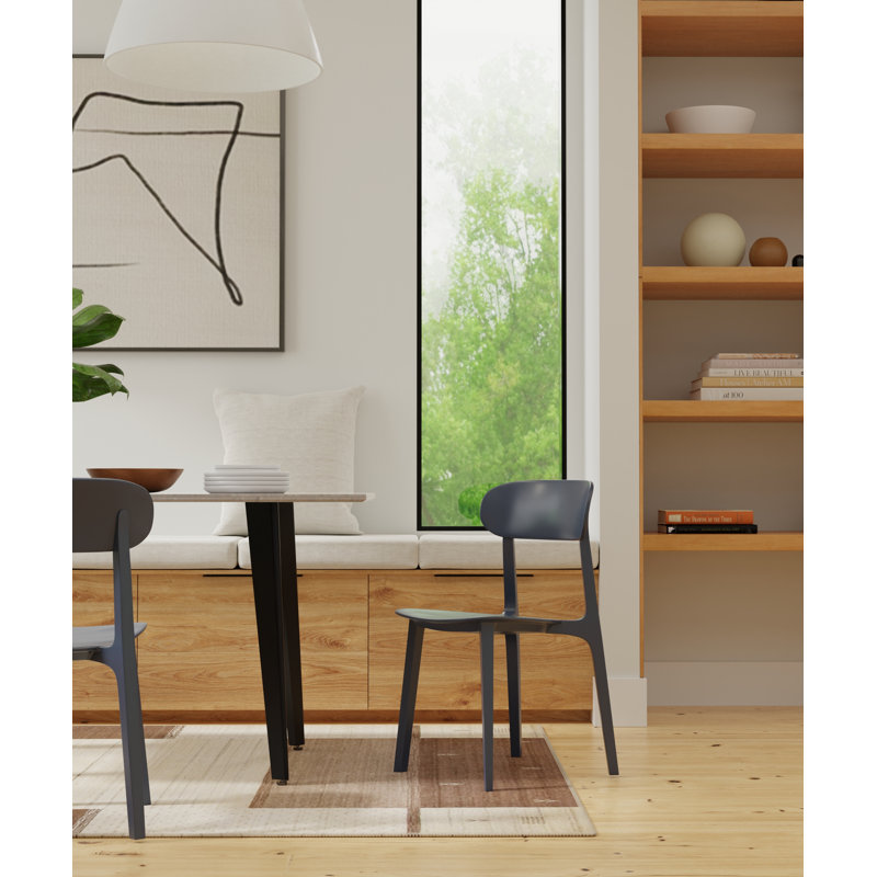Bryany 17.5'' H Stacking Side Chair, Gray