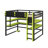 Wood Loft Bed With Desk, Side Storage Rack, Multi-Storage Shelves And RGB Light-35940464-35940367