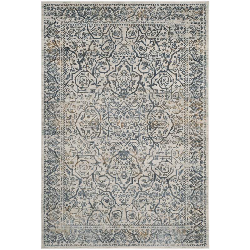 Tapis crème / ardoise Madrid 714, Rectangle 9 pi x 12 pi
