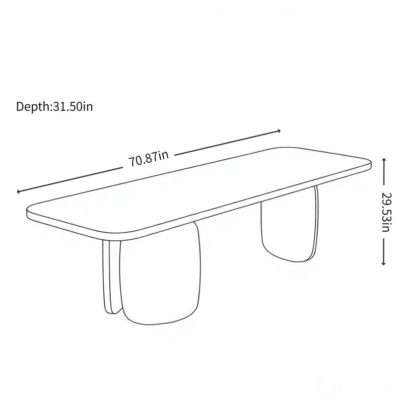 French Retro Black Rectangular Dining Table