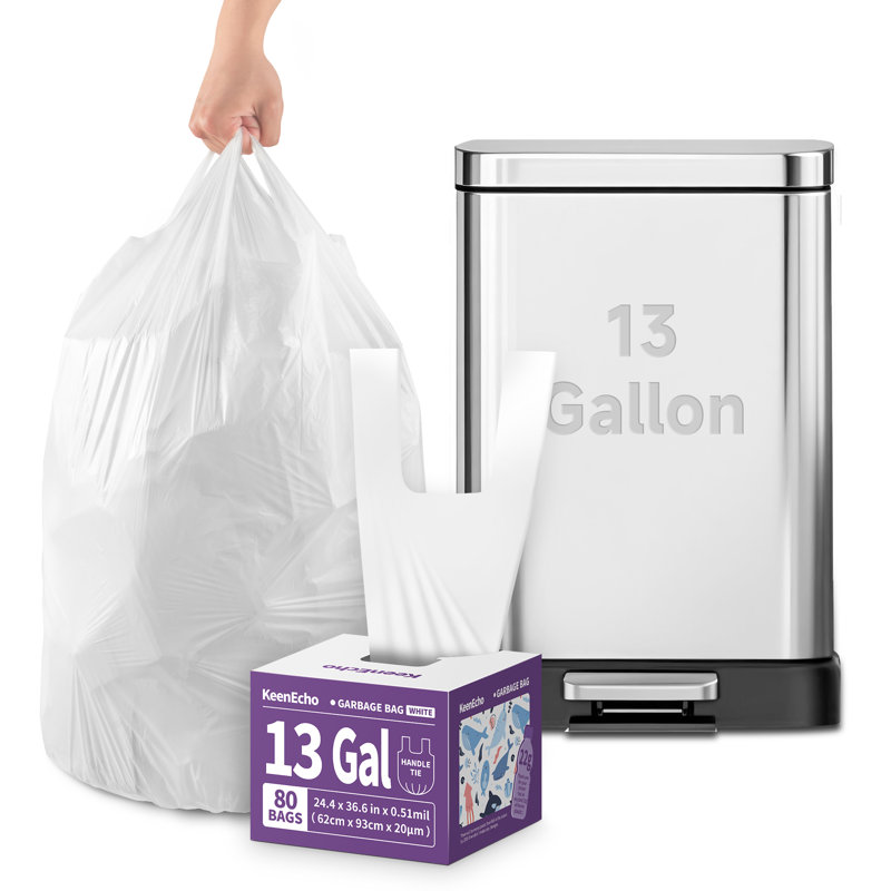Petits sacs à ordures avec poignées 13 gallons 80 po Keenecho - recyclage en plastique océanique