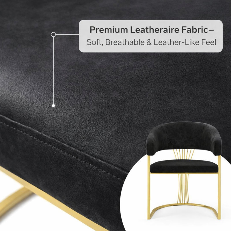 Leather Upholstered Dining Chair, Black