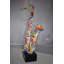 Statue de saxophone Graffiti Modern Art en résine - décor d'inspiration musicale Kingsland, 15 po x 9 po x H 29 po