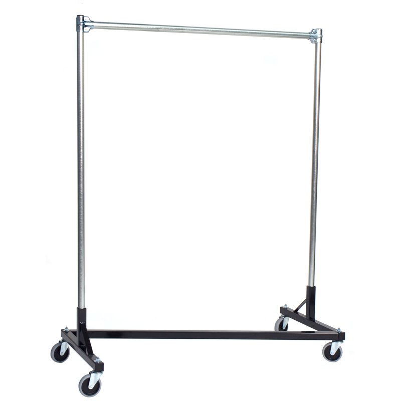 Porte-vêtements à rail simple l 51 po, Noir, H 67 po