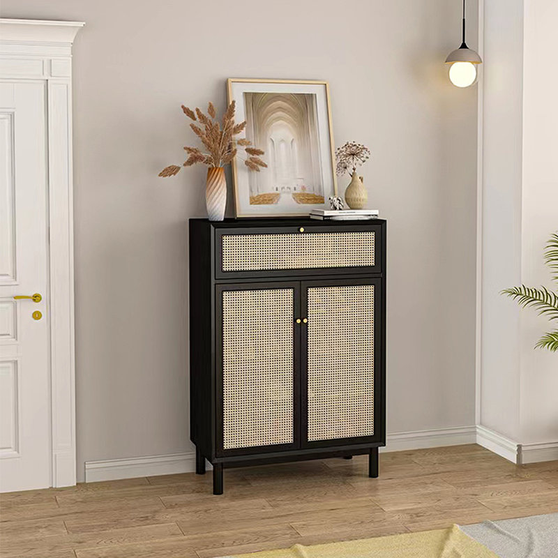 16 Pair Shoe Storage Cabinet, Black